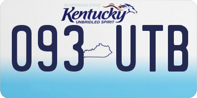 KY license plate 093UTB