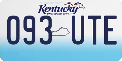 KY license plate 093UTE
