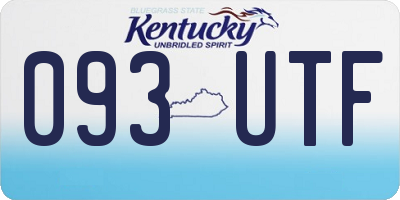 KY license plate 093UTF
