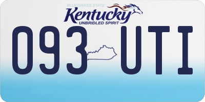KY license plate 093UTI