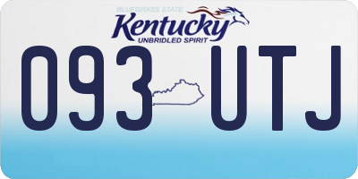KY license plate 093UTJ