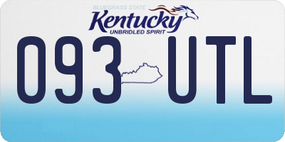 KY license plate 093UTL