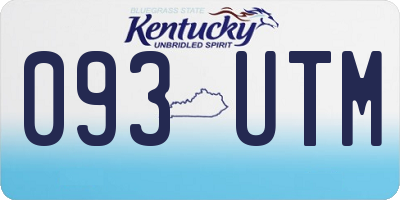 KY license plate 093UTM