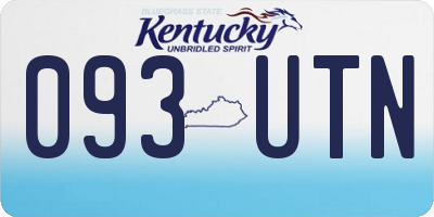 KY license plate 093UTN