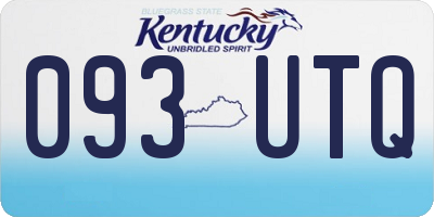 KY license plate 093UTQ