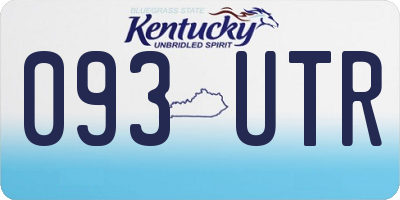 KY license plate 093UTR