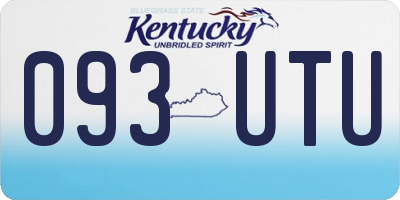 KY license plate 093UTU