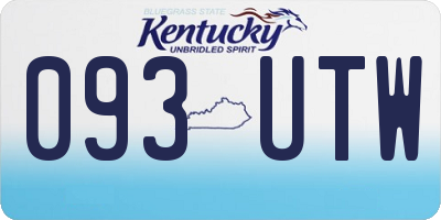 KY license plate 093UTW
