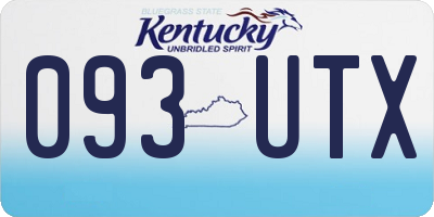 KY license plate 093UTX