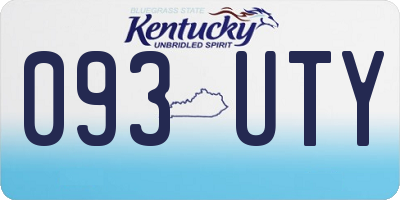 KY license plate 093UTY