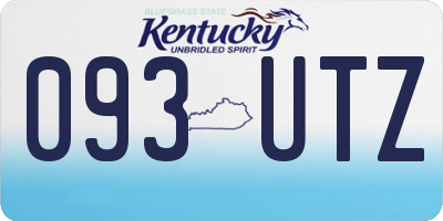 KY license plate 093UTZ