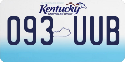 KY license plate 093UUB