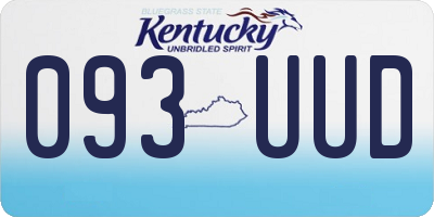 KY license plate 093UUD