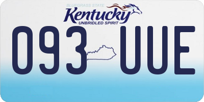 KY license plate 093UUE