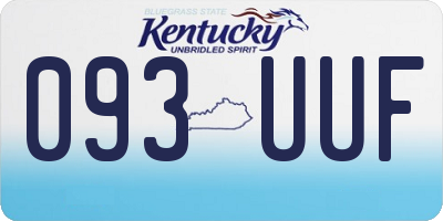 KY license plate 093UUF