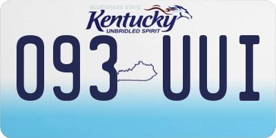 KY license plate 093UUI
