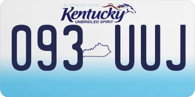 KY license plate 093UUJ