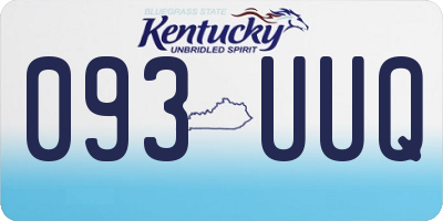 KY license plate 093UUQ
