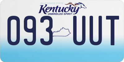 KY license plate 093UUT