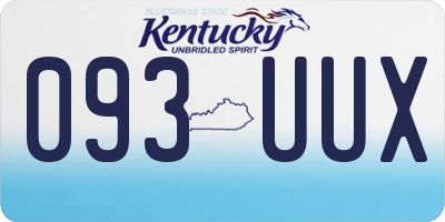 KY license plate 093UUX