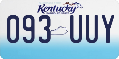 KY license plate 093UUY