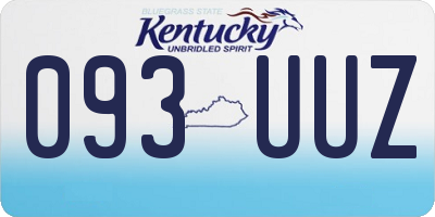 KY license plate 093UUZ