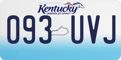 KY license plate 093UVJ