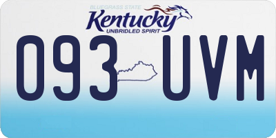 KY license plate 093UVM