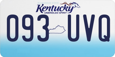 KY license plate 093UVQ