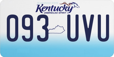 KY license plate 093UVU