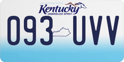 KY license plate 093UVV