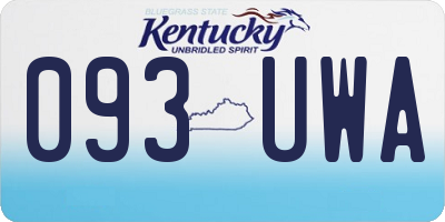 KY license plate 093UWA