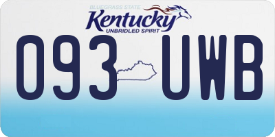 KY license plate 093UWB