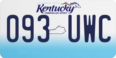 KY license plate 093UWC