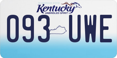 KY license plate 093UWE