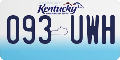 KY license plate 093UWH
