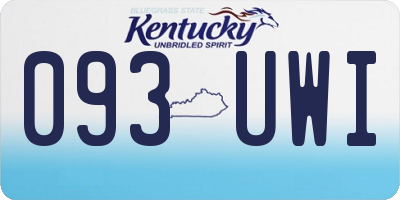 KY license plate 093UWI