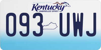 KY license plate 093UWJ