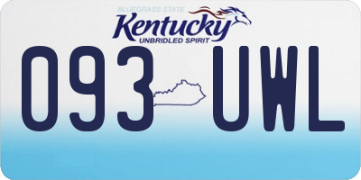KY license plate 093UWL
