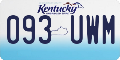 KY license plate 093UWM