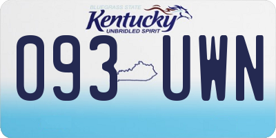 KY license plate 093UWN