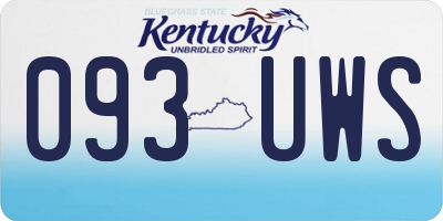 KY license plate 093UWS