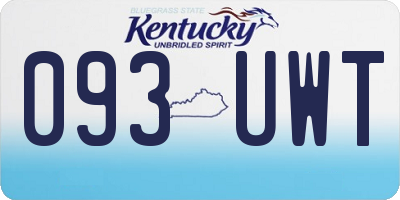 KY license plate 093UWT