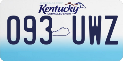 KY license plate 093UWZ