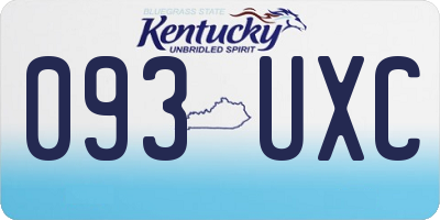 KY license plate 093UXC