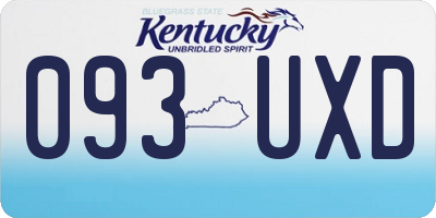 KY license plate 093UXD