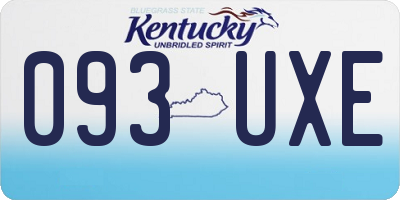 KY license plate 093UXE