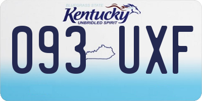 KY license plate 093UXF
