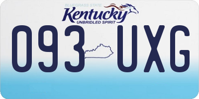KY license plate 093UXG