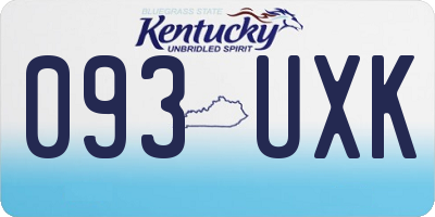 KY license plate 093UXK